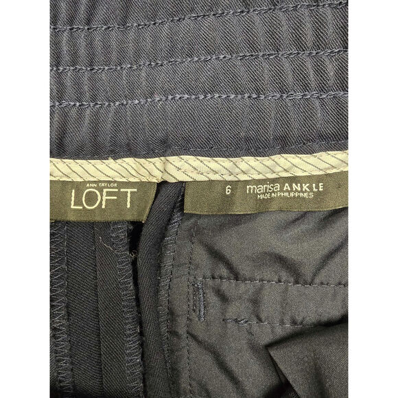 Women's LOFT "Marisa Ankle" Navy Blue Dress Pants Slacks Trousers | Size 6 - Picture 9 of 10